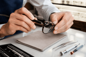 Broken glasses hinge and eyeglass frame repair service